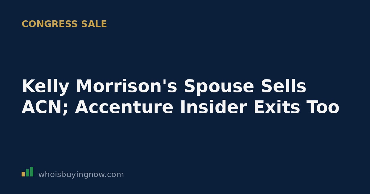 Screenshot-style graphic showing a STOCK Act disclosure for Accenture (ACN) stock sale linked to Rep. Kelly Morrison