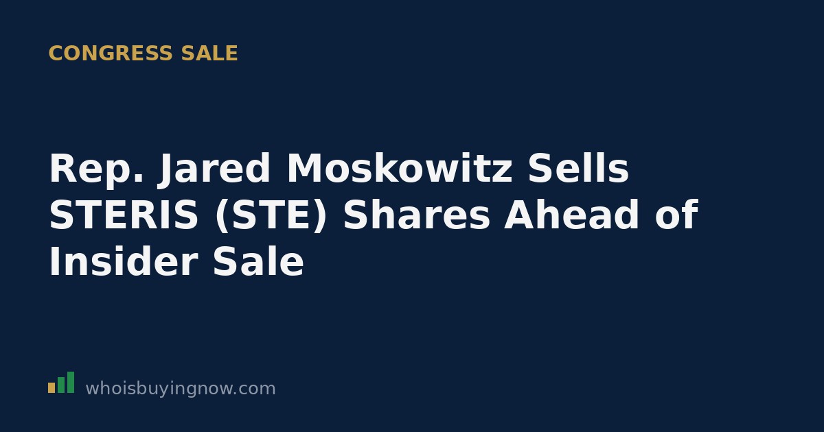 Illustration of a STOCK Act disclosure document showing a congressional stock sale in STERIS plc
