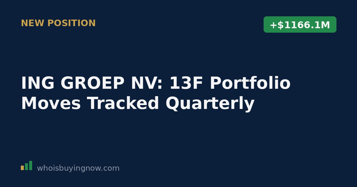 Chart showing ING GROEP NV's quarterly 13F portfolio moves including new positions and increased stakes