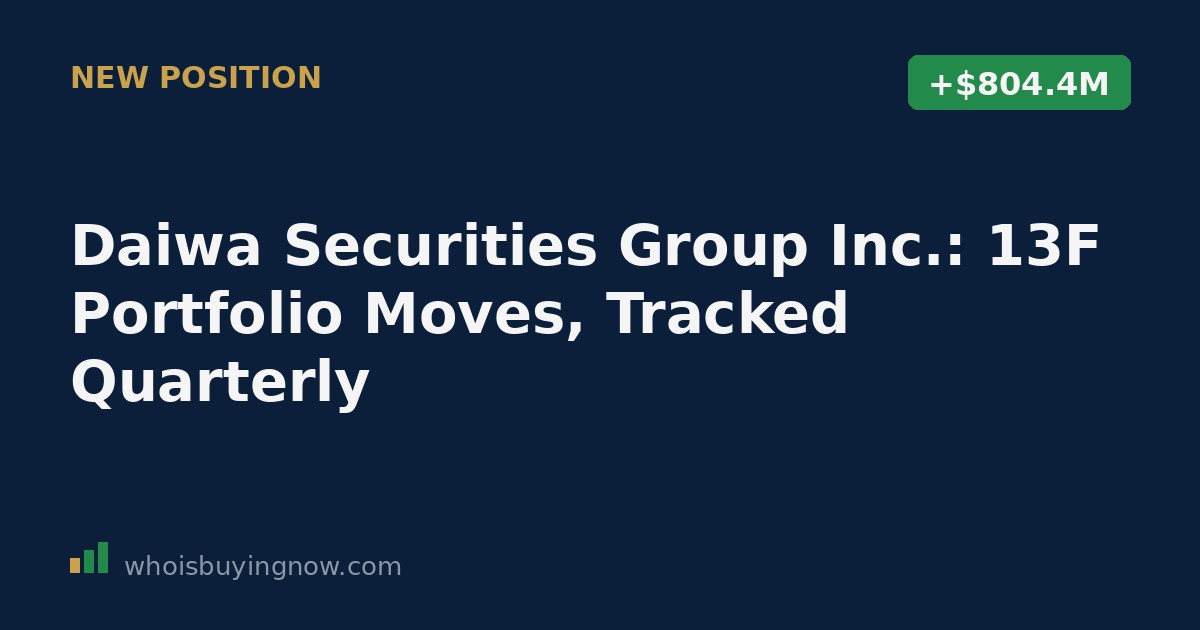 Chart summarizing Daiwa Securities Group Inc. 13F portfolio changes for the quarter ending 2026-06-30