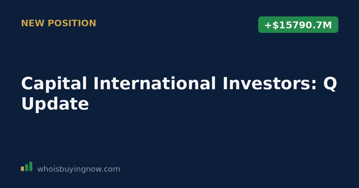 Summary of Capital International Investors portfolio changes for the quarter ending 2026-03-31, including new positions in AstraZeneca, Quanta Services, Republic Services, and increases in Strategy Inc and Nike.