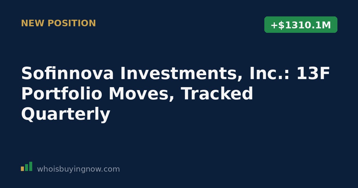 Chart-style profile tracking Sofinnova Investments, Inc.'s quarterly 13F portfolio moves, including new positions, increased stakes, and exited holdings.