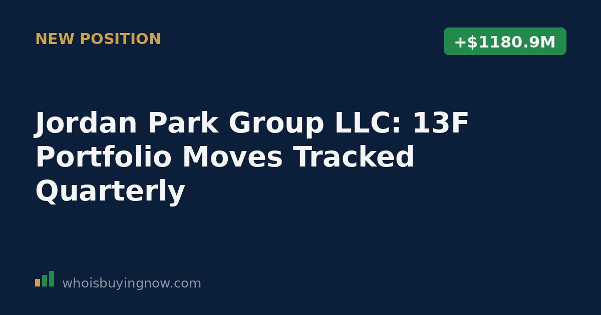 Chart-style overview of Jordan Park Group LLC's 13F portfolio moves for the quarter ending 2026-03-31