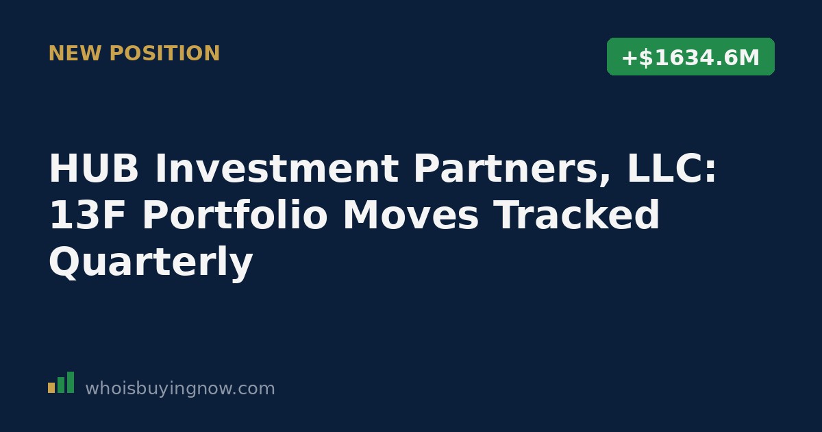 Chart summarizing HUB Investment Partners, LLC's 13F portfolio changes for the quarter ending 2026-06-30, including new positions, increases, and reductions.