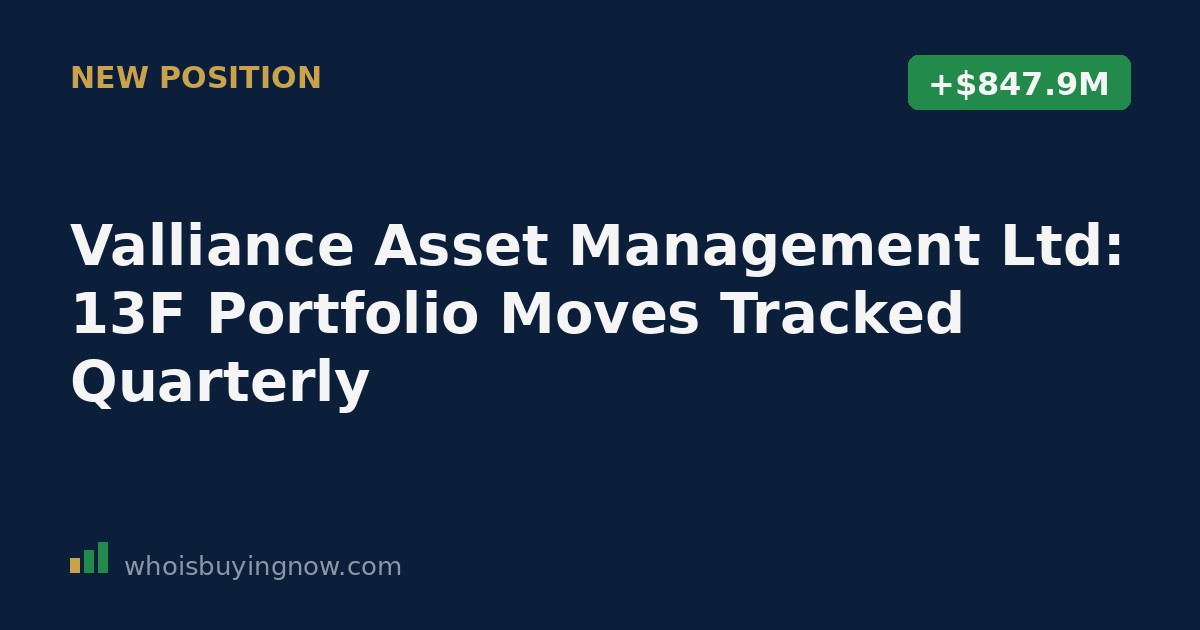 Table-style overview of Valliance Asset Management Ltd's 13F portfolio changes for the quarter ending 2026-06-30, showing new buys, increases, and exits across semiconductor and tech stocks.
