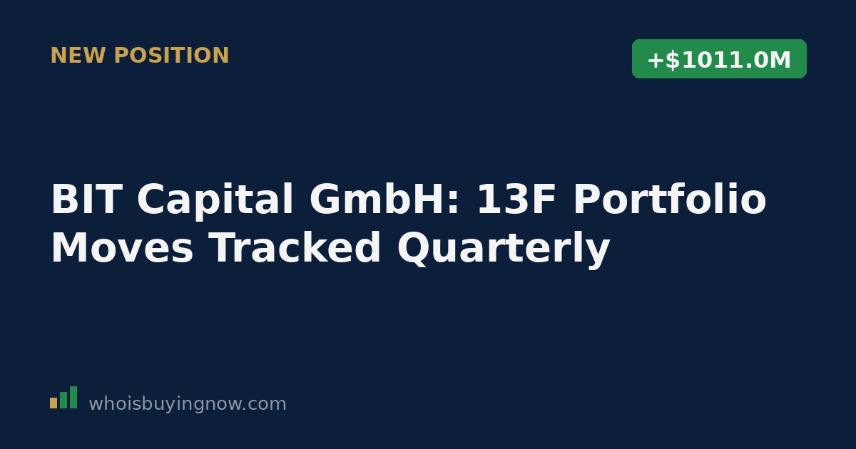 Chart summarizing BIT Capital GmbH's 13F portfolio changes for the quarter ending 2026-03-31, including new positions in FCX, BE, and RUN, and reduced stakes in DDOG, META, and COHR.