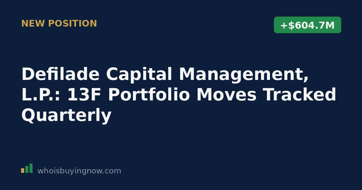 Table summarizing Defilade Capital Management L.P.'s 13F portfolio changes for the quarter ending 2026-03-31, including new positions, increases, reductions, and exits.