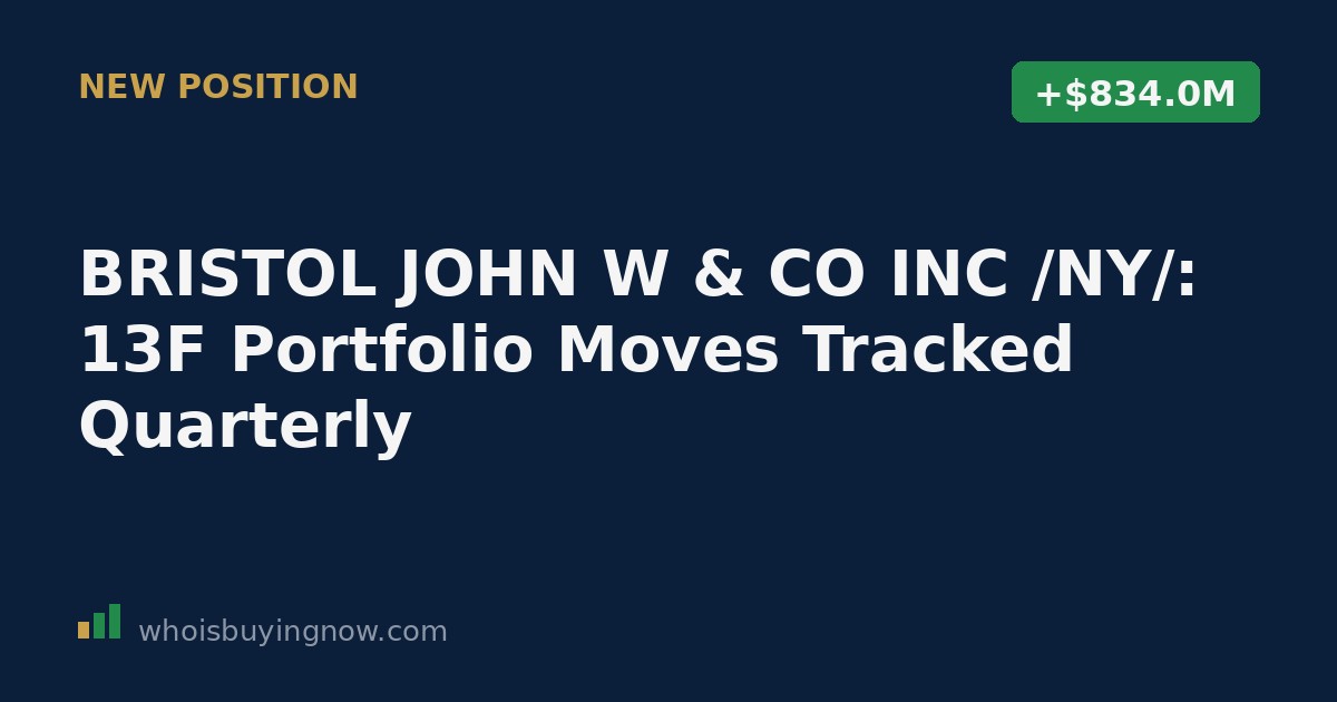 Chart illustrating BRISTOL JOHN W & CO INC /NY/'s 13F portfolio holdings changes for the quarter ending 2026-03-31
