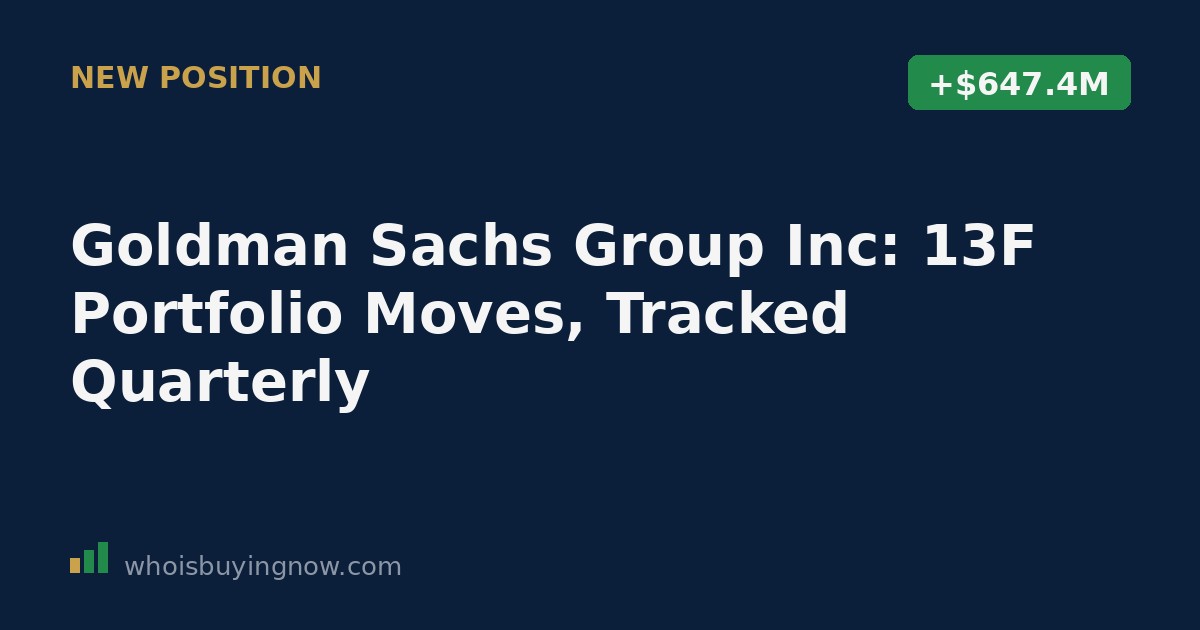 Chart showing Goldman Sachs Group Inc 13F portfolio changes for the quarter ending 2026-03-31