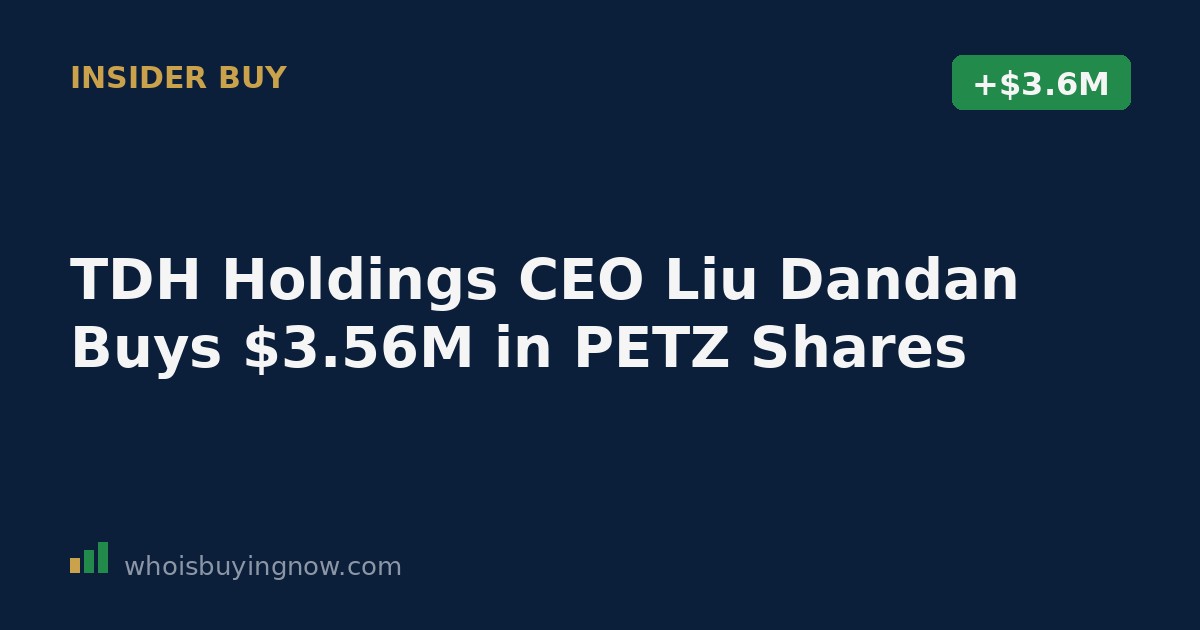 Stock chart and SEC Form 4 filing graphic representing an insider stock purchase at TDH Holdings, Inc. (PETZ)