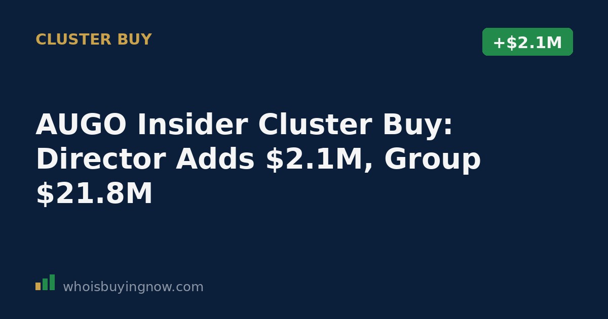 Chart illustrating a cluster of insider stock purchases at Aura Minerals with dollar amounts and dates highlighted