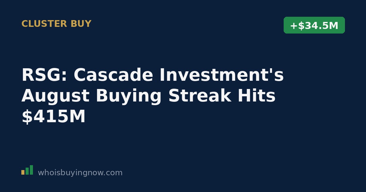 Chart showing Cascade Investment's cumulative August 2026 open-market stock purchases in Republic Services, Inc.