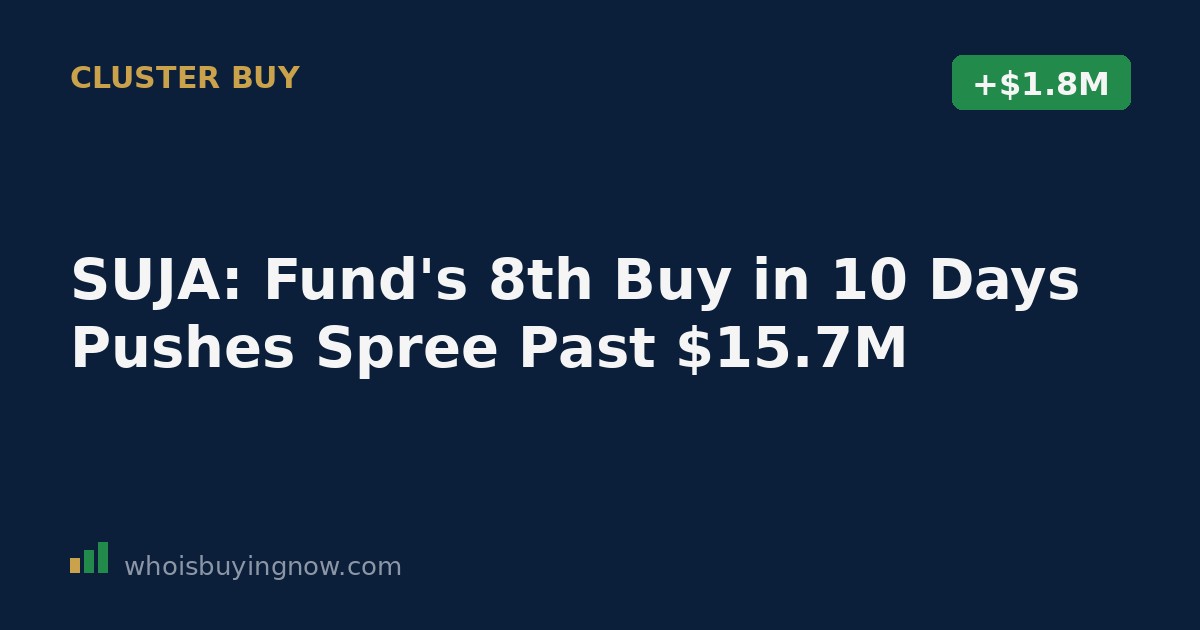 Chart showing SUJA Life insider stock purchases accumulating over a ten-day period in 2026