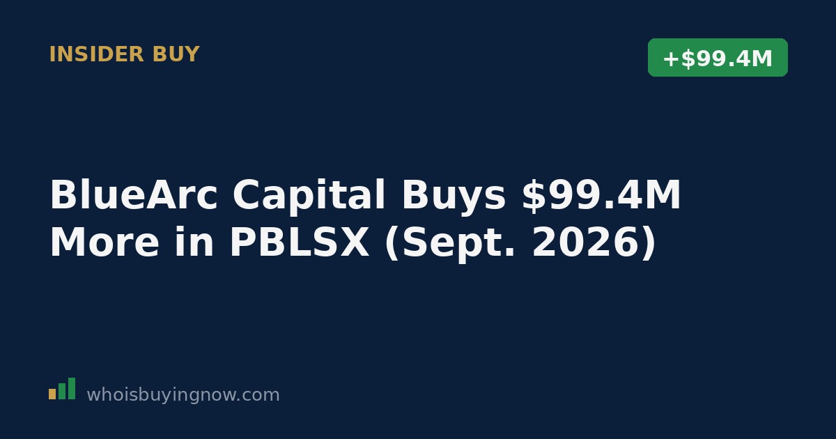 Stock chart and SEC Form 4 filing document representing an insider stock purchase in PBLSX