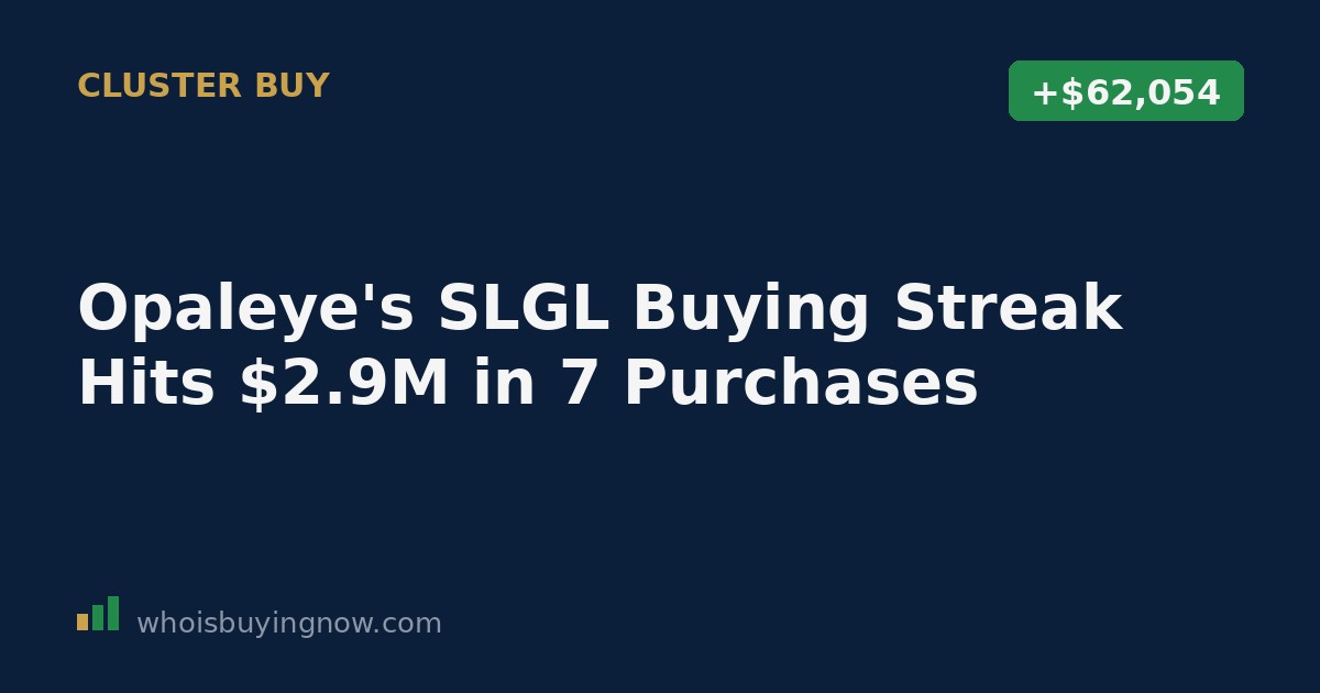 Chart showing Opaleye Management's seven insider stock purchases of Sol-Gel Technologies (SLGL) between August 28 and September 2, 2026