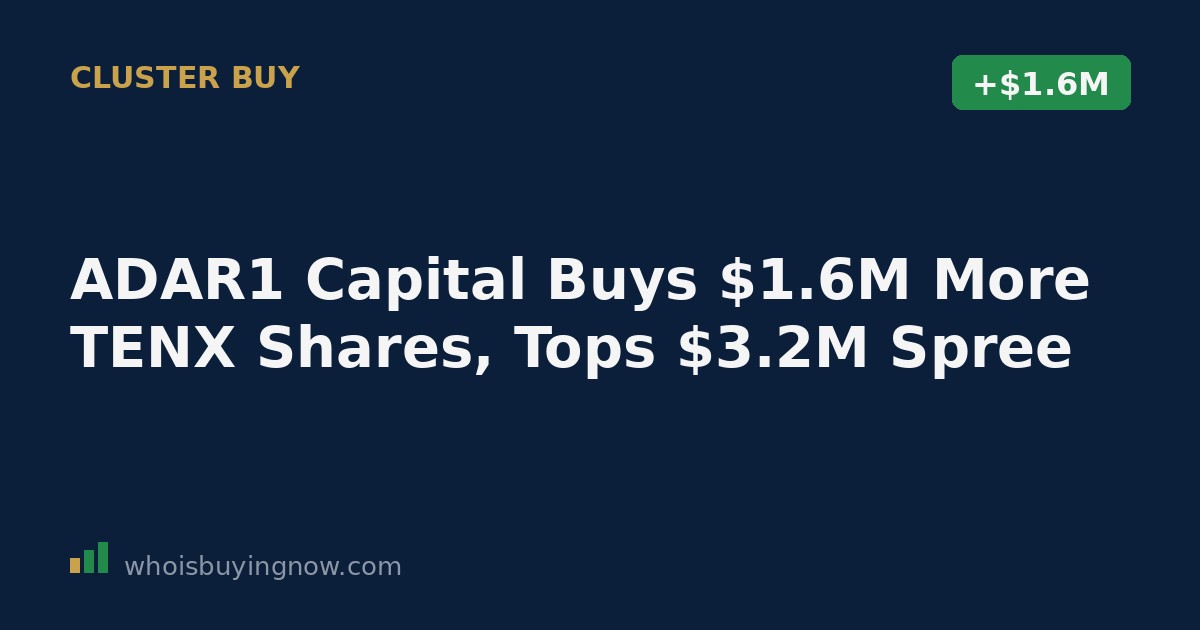 Stock chart and SEC filing document representing insider stock purchase activity for Tenax Therapeutics (TENX)