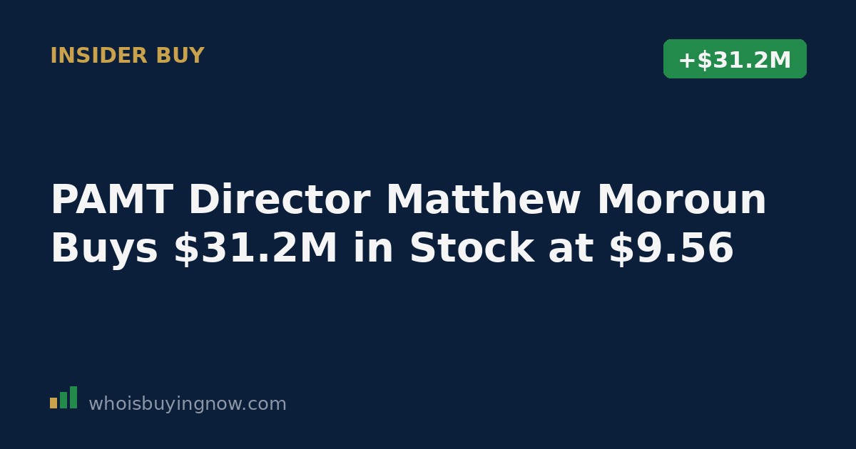 SEC Form 4 filing details showing an insider stock purchase at PAMT Corp