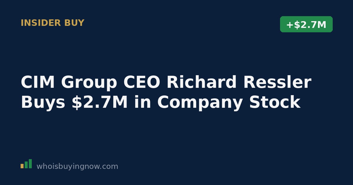 Stock market data screen showing an insider stock purchase transaction at CIM Group, Inc.