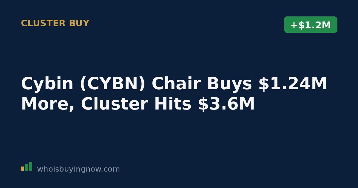 SEC Form 4 filing showing Eric H. L. So's insider stock purchase in Cybin Inc.