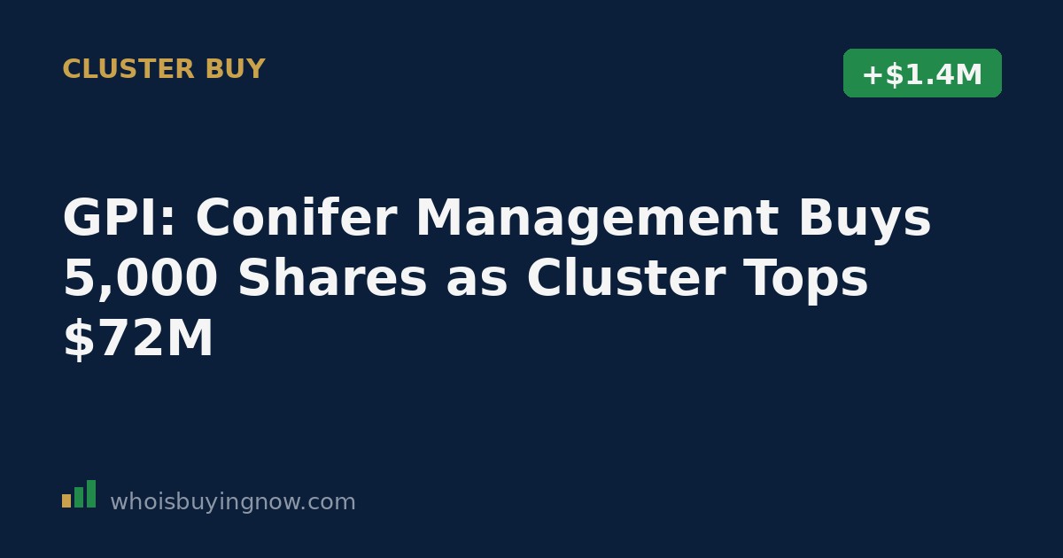 SEC Form 4 filing document showing Conifer Management's insider stock purchase in Group 1 Automotive (GPI)