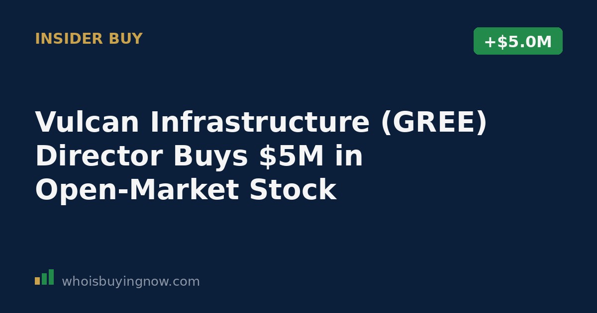 SEC Form 4 filing document showing an insider stock purchase transaction for Vulcan Infrastructure & Power Inc.