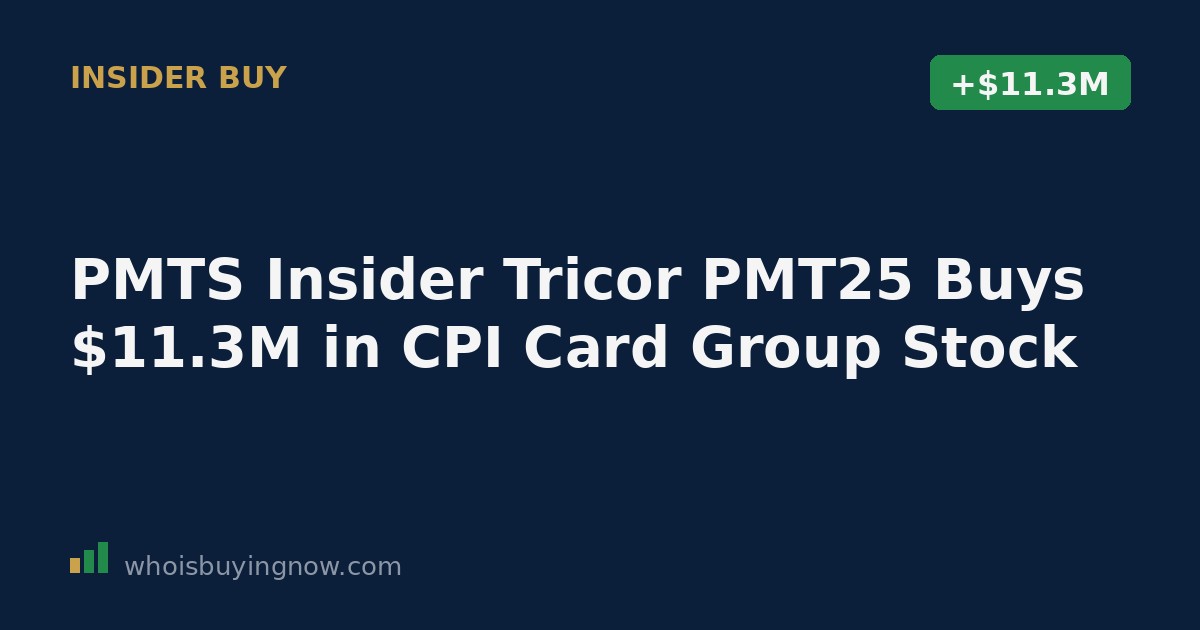 SEC Form 4 filing showing Tricor PMT25 Holdings Inc. open-market purchase of CPI Card Group (PMTS) shares