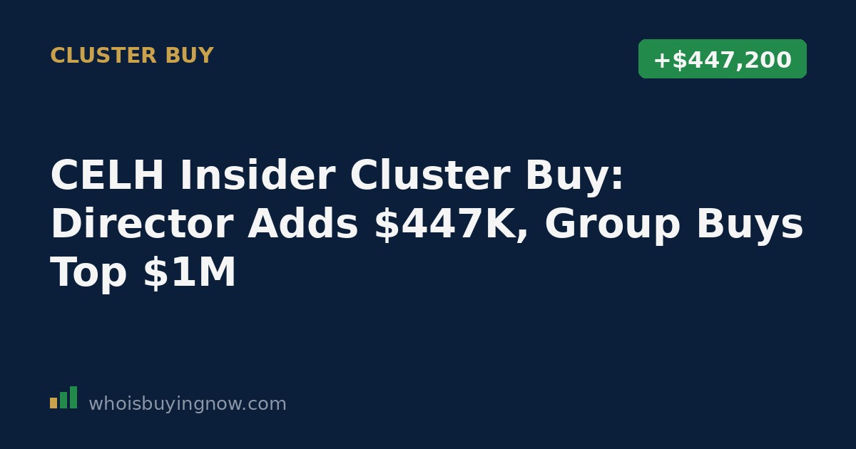 Illustration of SEC Form 4 insider trading filing details for Celsius Holdings director stock purchase