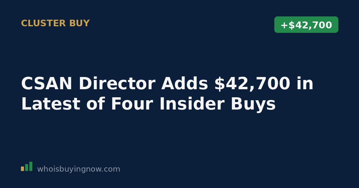 Chart showing four insider stock purchases by a Cosan S.A. director between May 18 and May 26, 2026