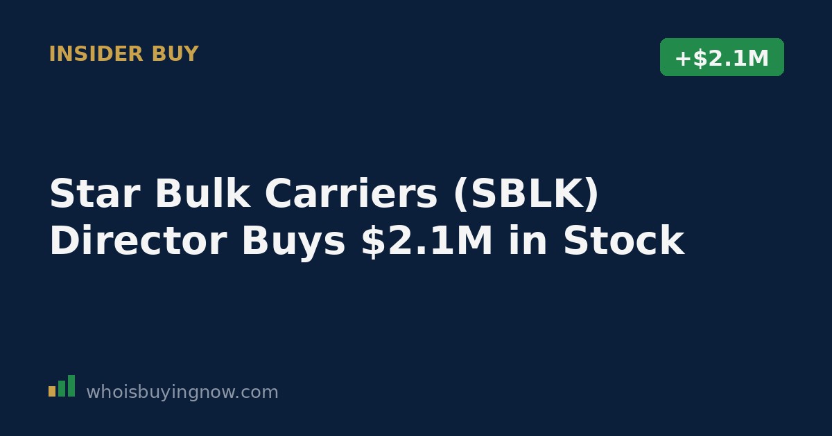 Stock chart and SEC filing document representing Star Bulk Carriers insider stock purchase