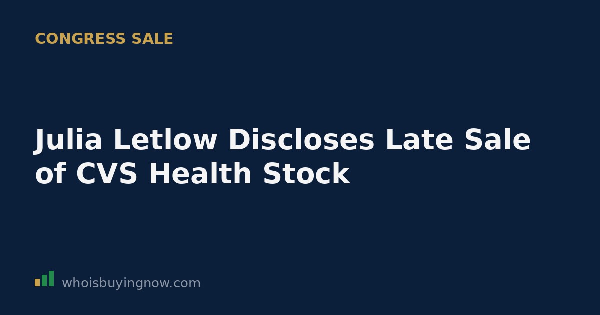 Screenshot-style graphic representing a congressional stock trade disclosure for CVS Health Corp