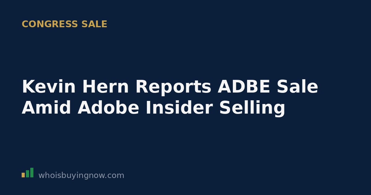 Illustration of a stock trading disclosure document referencing Adobe Inc. common stock and a congressional filing