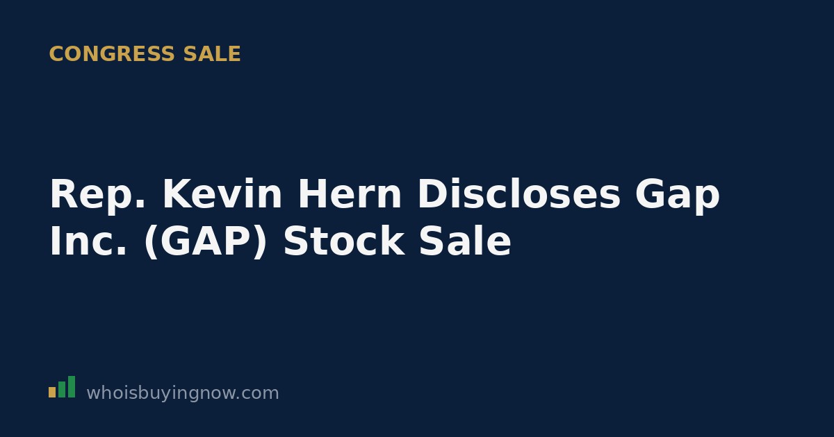 Illustration representing a stock trading disclosure filing for Gap Inc. by a member of Congress