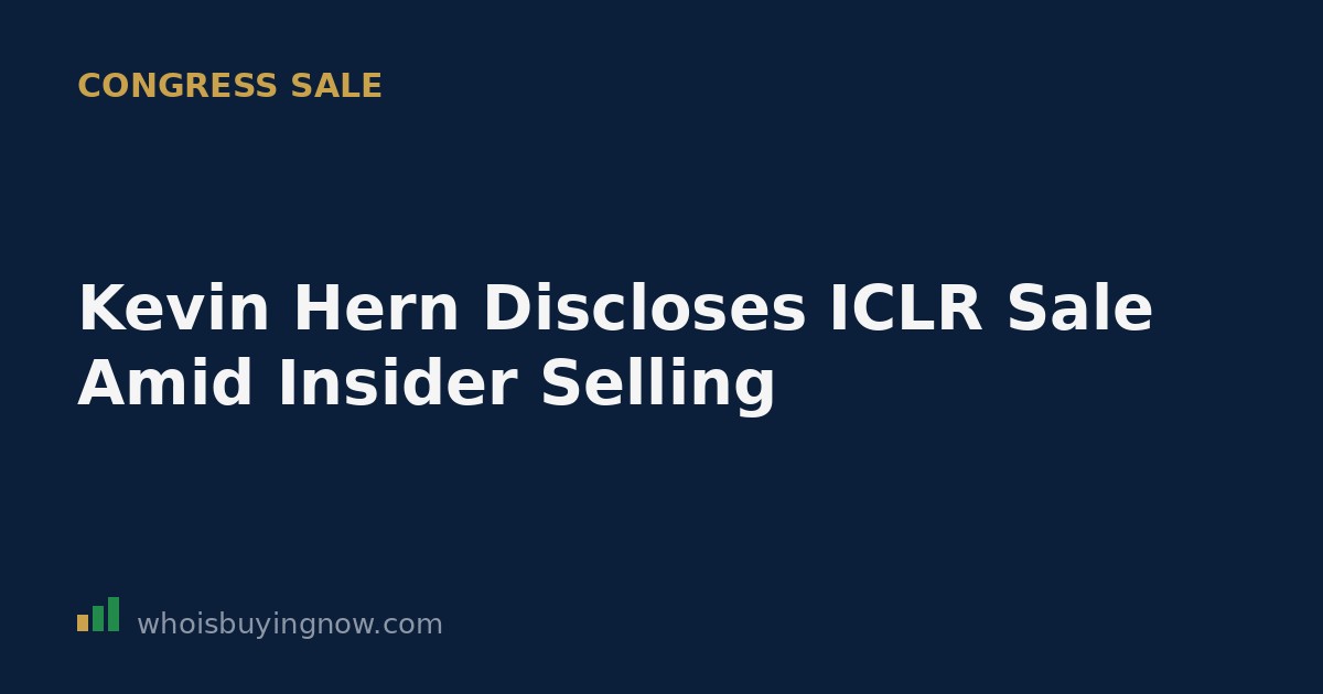 Screenshot-style graphic representing a congressional stock trade disclosure for ICON plc (ICLR)