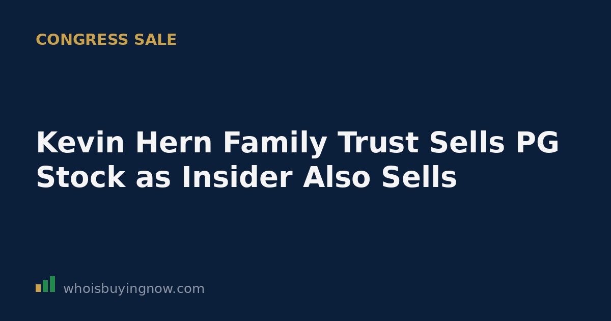 Screenshot-style graphic showing a STOCK Act disclosure for Kevin Hern's sale of Procter & Gamble (PG) stock