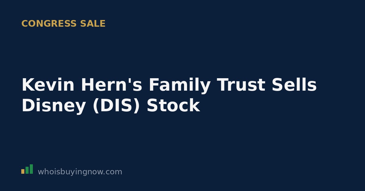 Walt Disney Company logo with a stock chart graphic representing a congressional stock sale disclosure