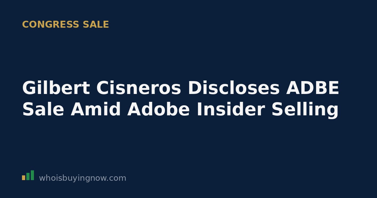Document graphic showing a congressional stock transaction disclosure for Adobe Inc. (ADBE) shares