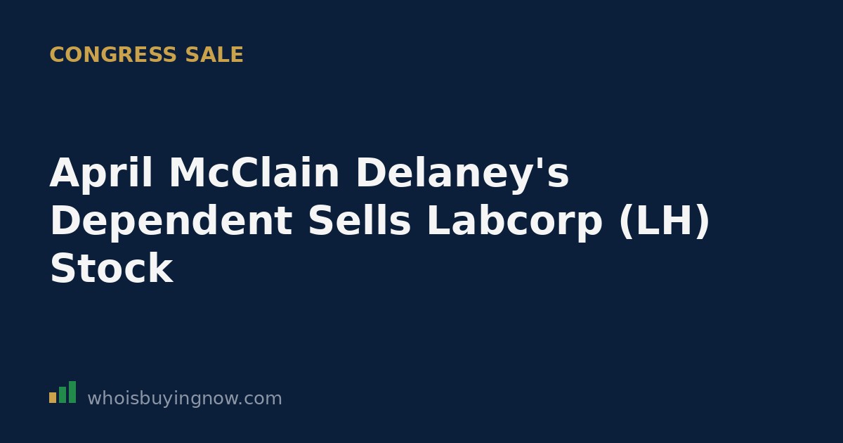 Screenshot-style graphic showing a STOCK Act disclosure filing for Labcorp Holdings stock sale by a member of Congress's family