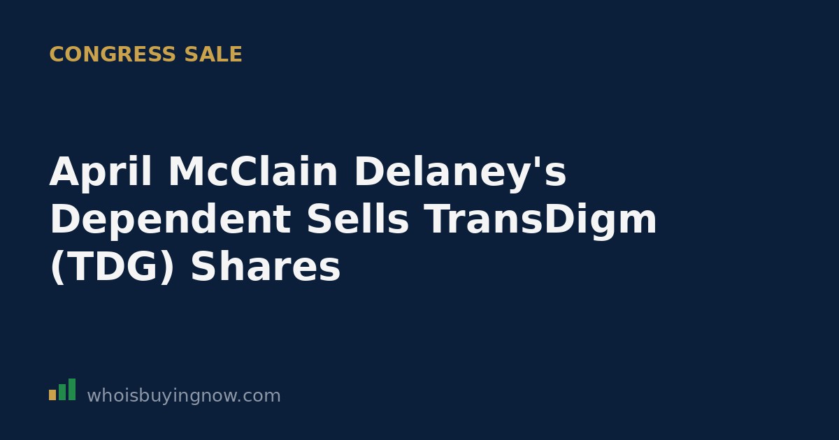 Illustration of a STOCK Act disclosure document showing a stock sale transaction for TransDigm Group (TDG)