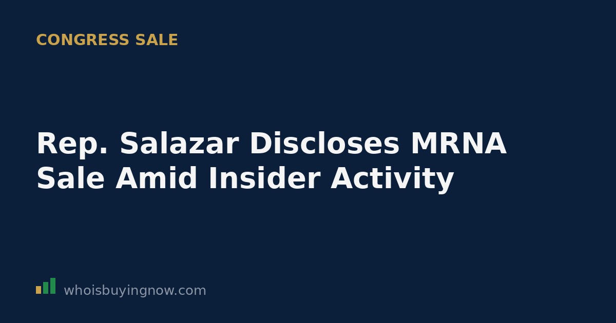 Illustration of a stock trading disclosure document referencing Moderna (MRNA) shares and a congressional filing